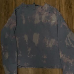 blue champion cropped sweatshirt (i didn’t bleach it, it was made like this)